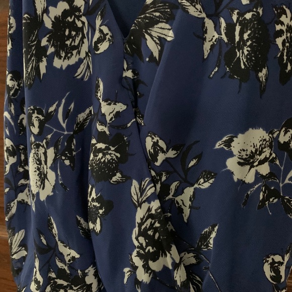 Blue floral racer back dress with lining - Picture 3 of 5
